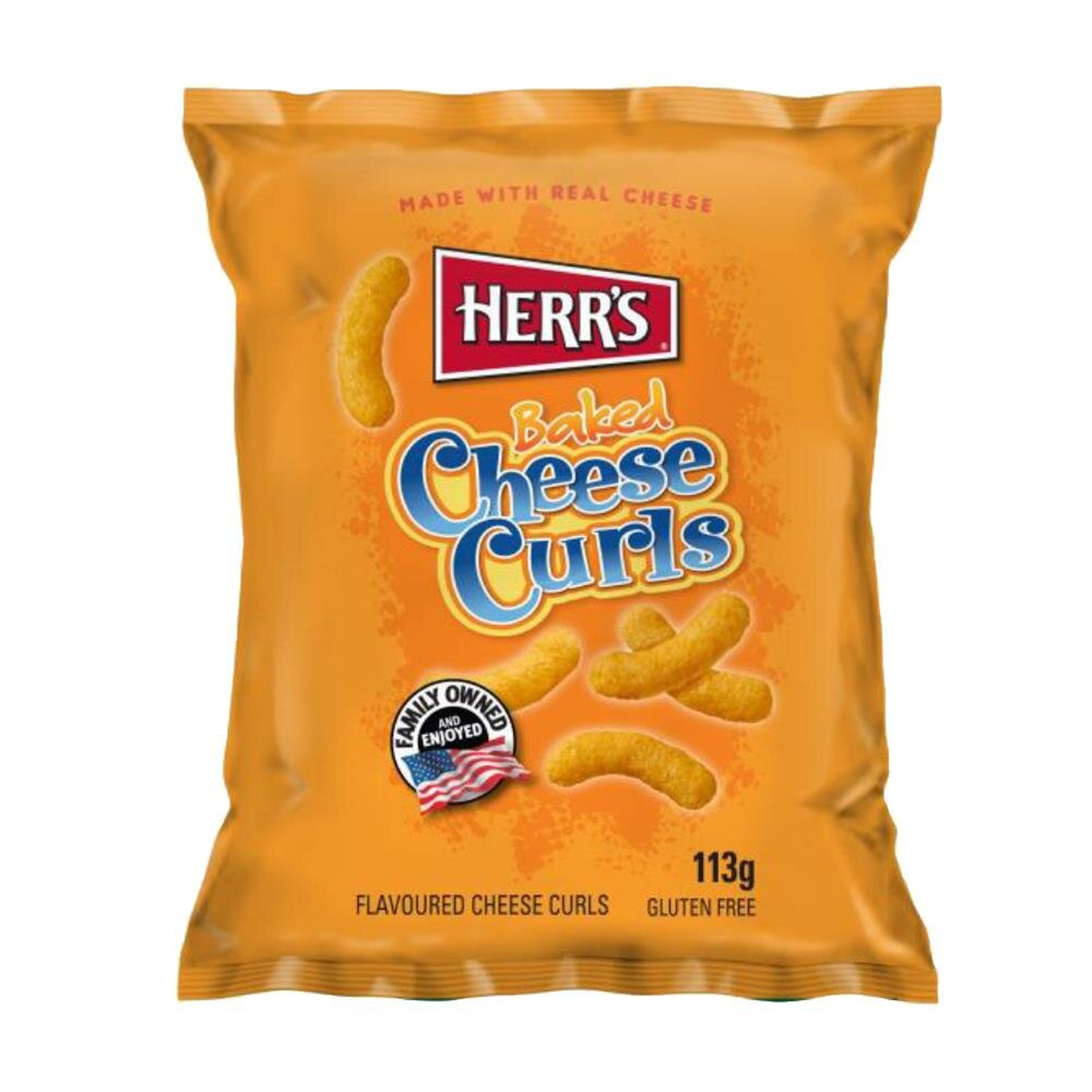 Herr's Baked Cheese Curls Flips Chips 113g